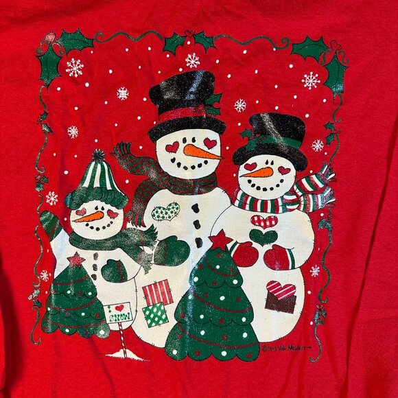 Two Vintage 1993 Vicki Melhart T-Shirt's 2X - XXL Christmas Graphic Y2K Grannyco - Picture 3 of 15